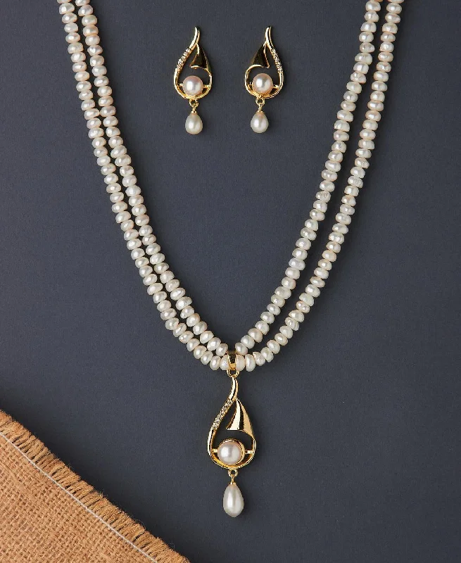 Matching charm necklaces for women -Trendy Real Pearl Necklace Set