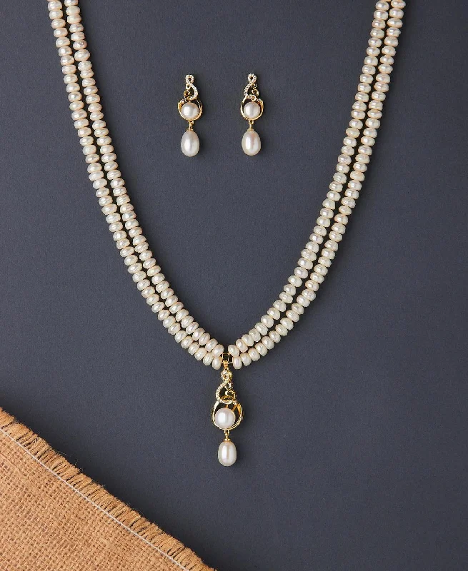 Delicate necklaces for women -Simple and Elegant Real Pearl Necklace Set