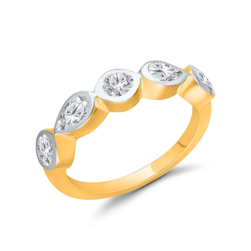 Women three-stone rings -Kallati 1ctw Lab Grown Diamond Band