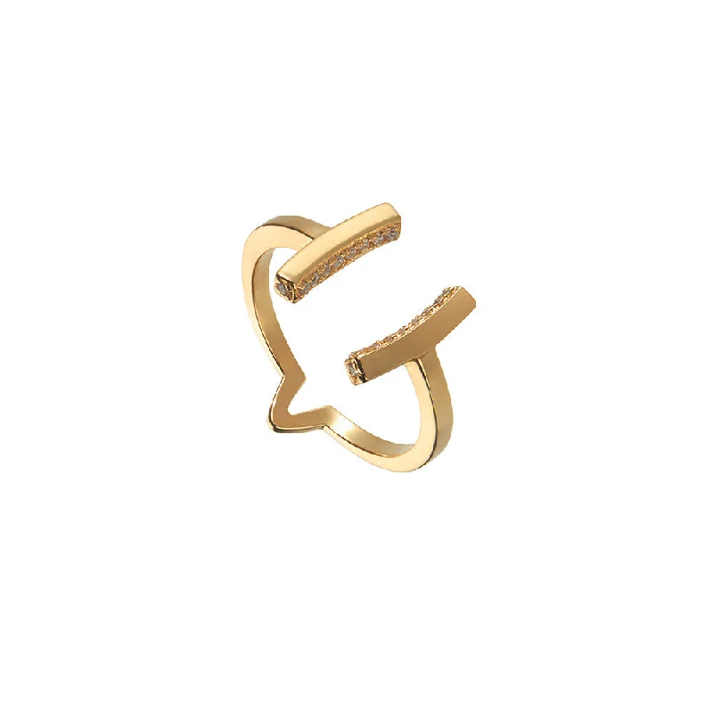 Women ring sets -Yellow Gold Cuff Ring