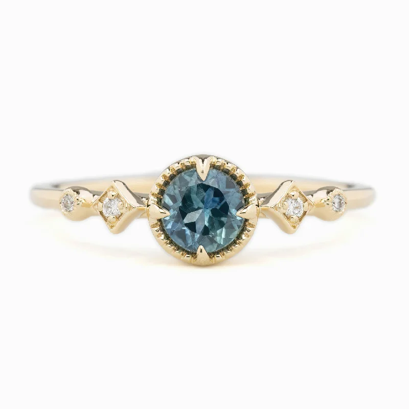 Sleek engagement rings for women -Stella Ring 5mm 0.60ct Blue Montana Sapphire 14K Yellow Gold