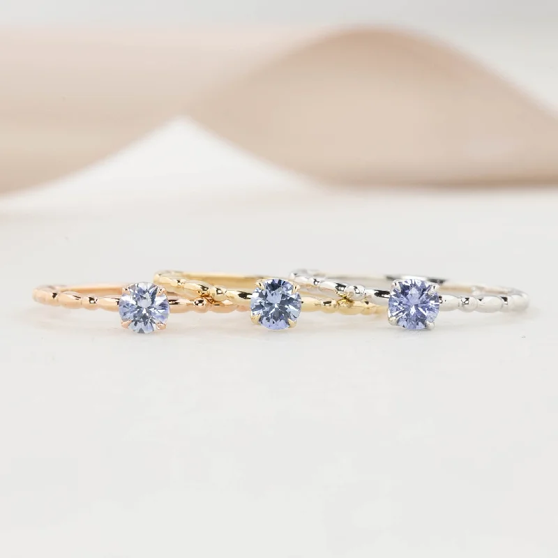 Statement cuff engagement rings for women -Candy Ring 4mm 0.30ct Blue Ceylon Sapphire, 14k Gold