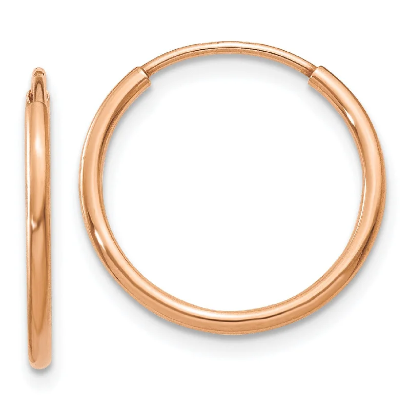 Women gold-plated earrings -14KT Rose Gold 16X1.2MM Hoop Earrings