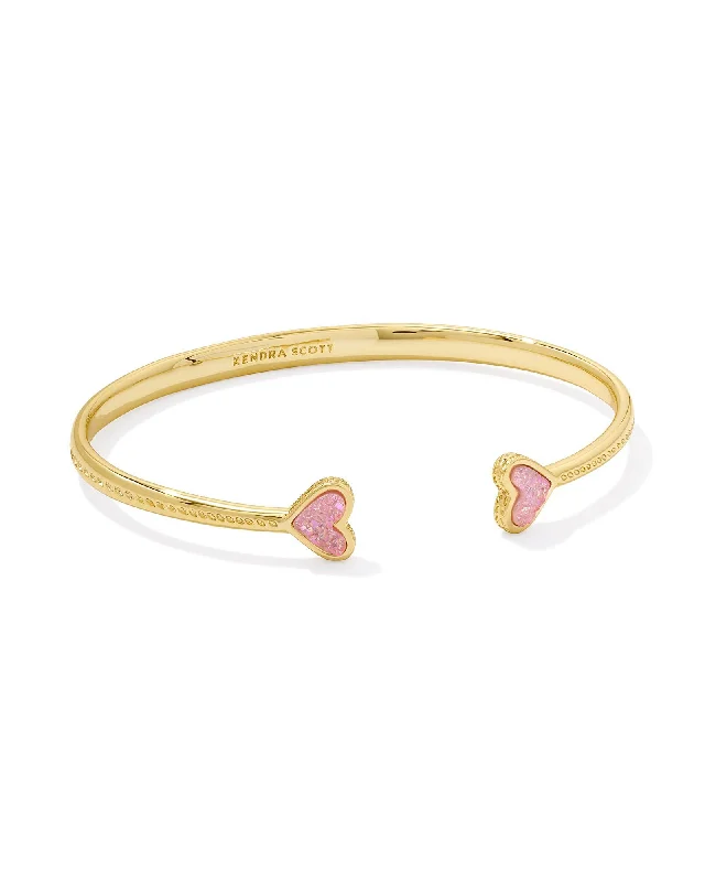 Women engraved gemstone bangles and bracelets -Kendra Scott Framed Ari Heart Cuff Bracelet