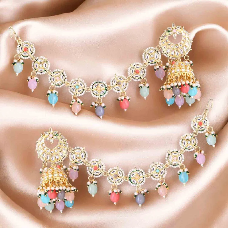 Women elegant earrings -Multicolor Keshini Sahara Jhumkis