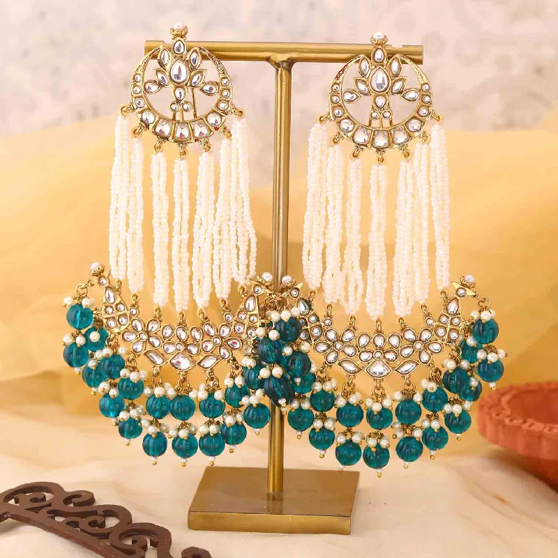 Women chunky earrings -Emerald Rashika Chandbalis