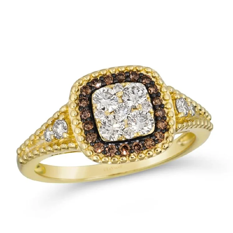 Women dainty rings -Le Vian Chocolate Diamonds® Halo Ring