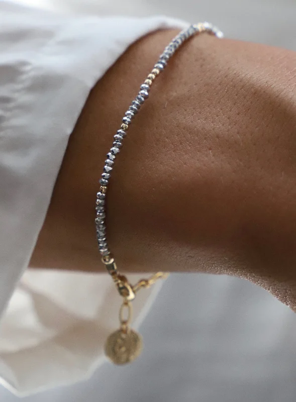 Women pearl and gold bangles and bracelets -PETITE CRYSTAL BRACELET