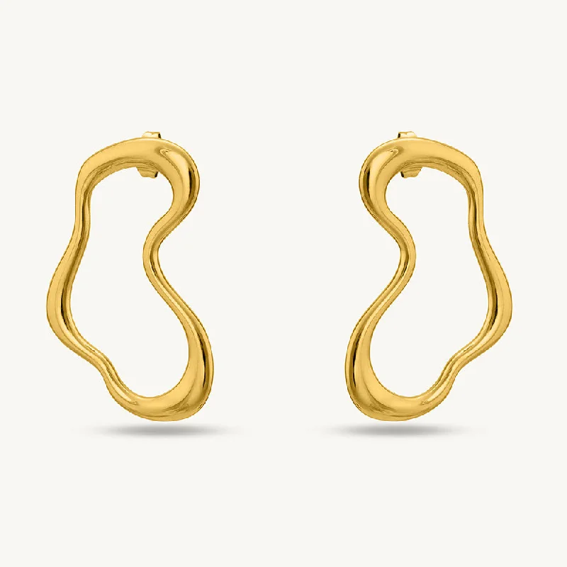 Women modern earrings -Golden Irregular Dangle Earrings