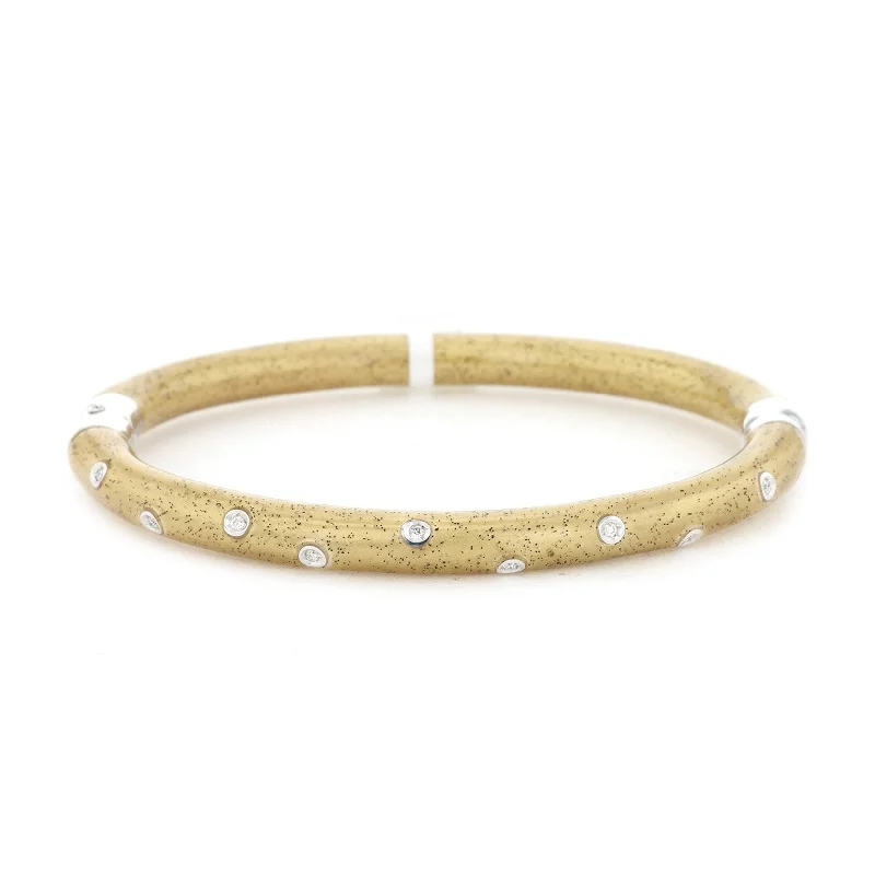 Women gemstone bangles and bracelets -0.12 ctw Diamond Enamel Bangle Bracelet