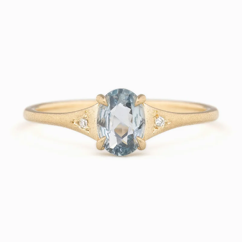 Dafty engagement rings for women -Piper Ring 0.60ct Blue Madagascar Sapphire, 14K Yellow Gold (One of a kind)