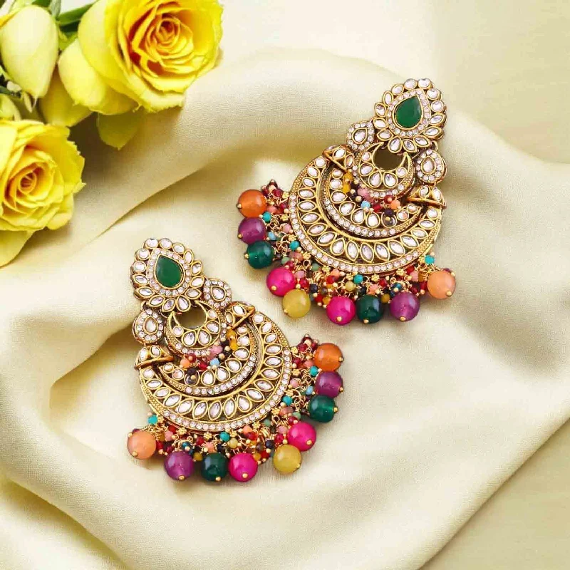 Women floral stud earrings -Multicolor Arjuna Chandbalis