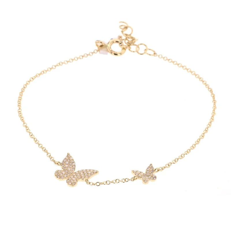 Women colorful bangles and bracelets -0.18 ctw Diamond Butterfly Bracelet