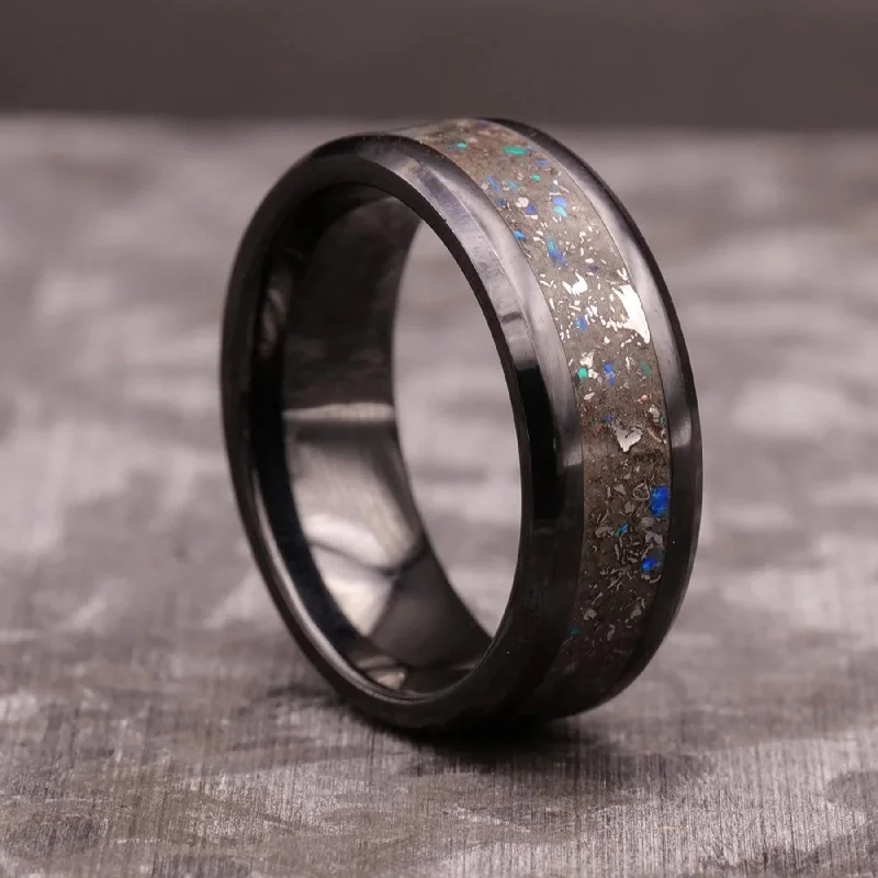 Women wedding and engagement rings -Star Dust™ Ring in Black Ceramic