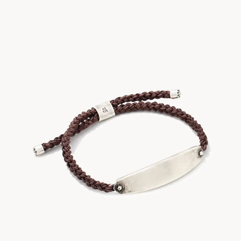 Diamond bangles and bracelets for women -Scott Bros. Robert Oxidized Sterling Silver Corded Bracelet In Dark Taupe