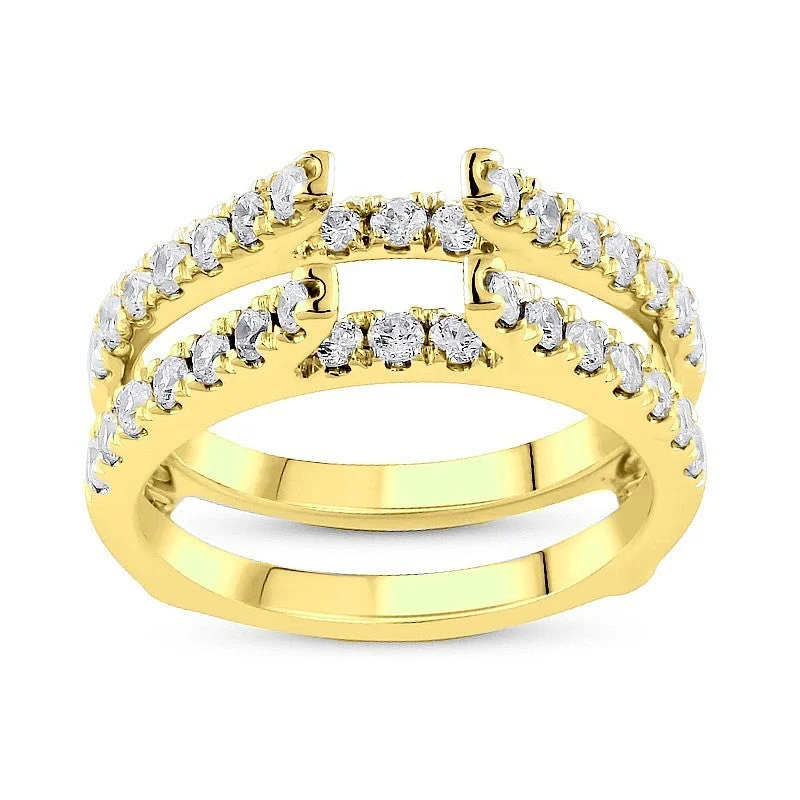 Double bangle engagement rings for women -1/2ctw Diamond Ring Guard