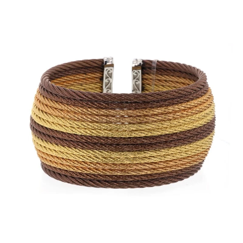 Women double-layered bangles and bracelets -14 Row Cable Cuff Bracelet