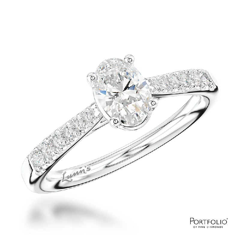 Women statement gemstone rings -Solitaire 0.40ct G SI1 Diamond Platinum Ring