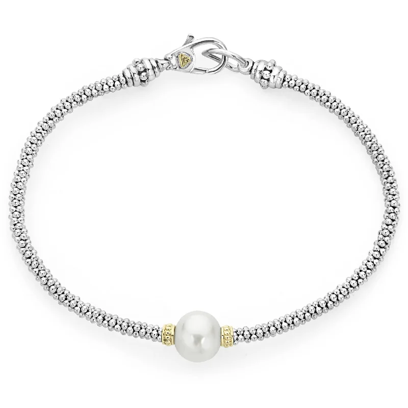 Women handcrafted bangles and bracelets -Lagos Luna Single Pearl Caviar Bracelet