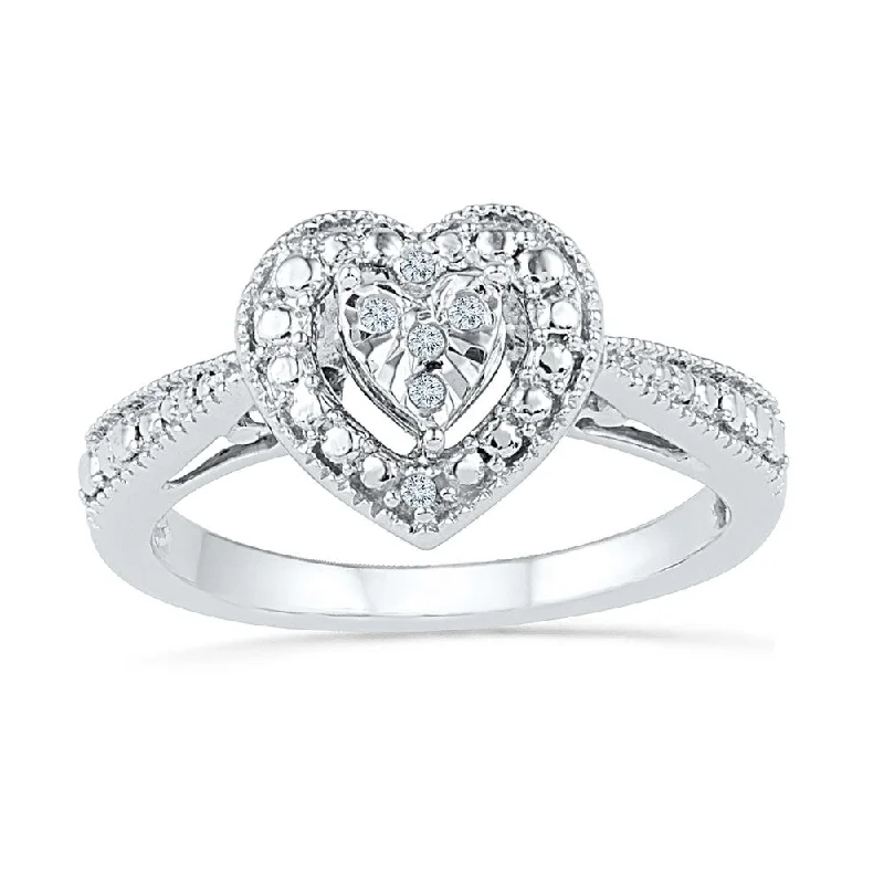 Women infinity rings -Diamond Heart Ring