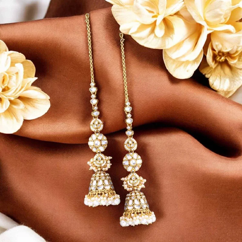 Women cubic zirconia earrings -Ivory Aruha Sahara Jhumkis