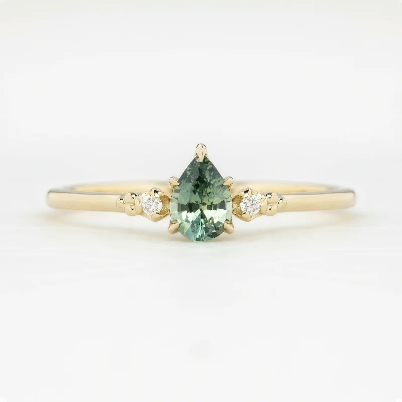 Elegant cuff engagement rings for women -Estel Ring Green Montana Sapphire Ring