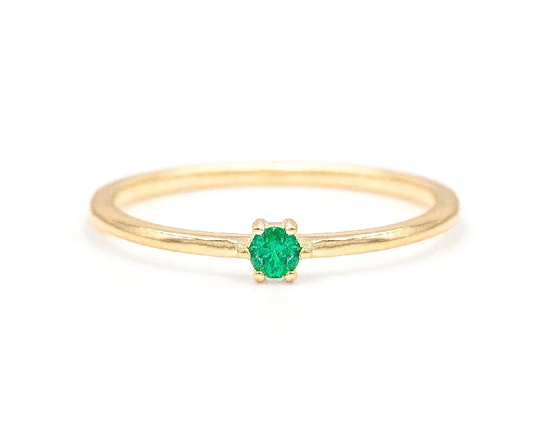 Women stackable rings -Emerald Stacker