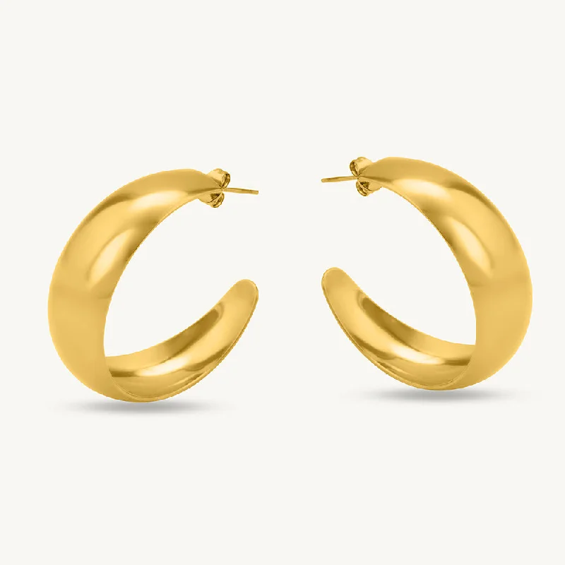 Women classic stud earrings -Statement Gold Hoop Earrings