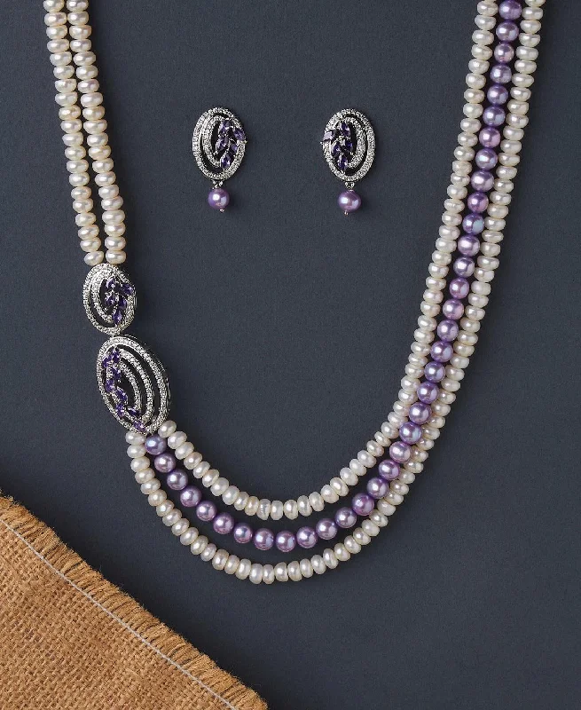 Dainty necklaces for women -Ravishing Real Pearl Necklace Set