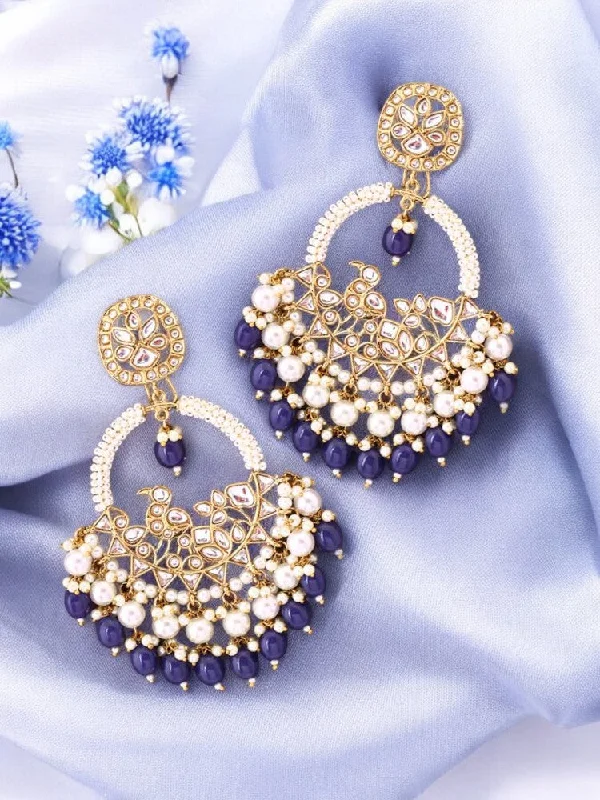 Women ruby earrings -Navy Nishi chandbalis