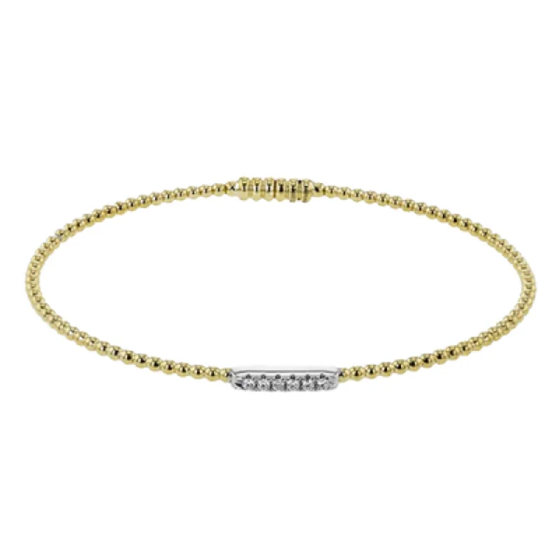 Women charm bangles and bracelets -Simon G. 18k Two-Tone Beaded Bangle Bracelet